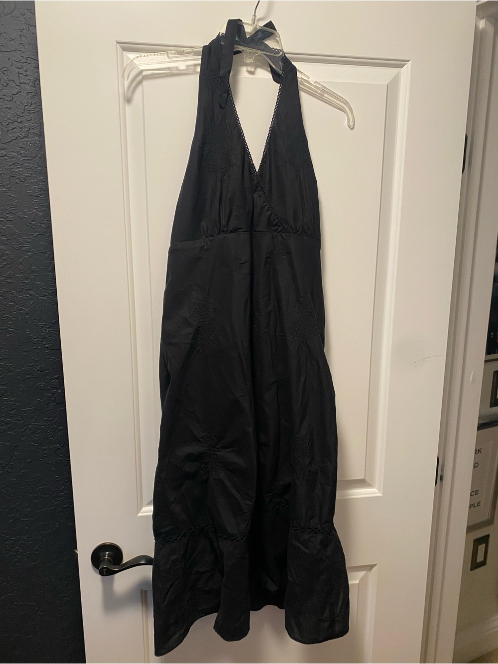 J. Crew Black Backless Halter Maxi Dress